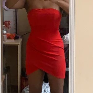 Forever 21 Asymmetrical Red Body Con Dress